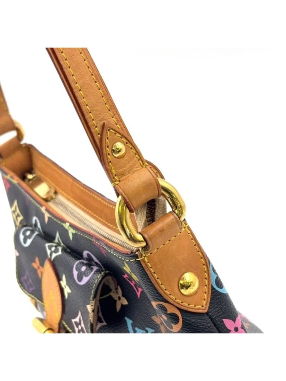 ★SOLD★ Louis Vuitton Eliza Monogram Multicolor Noir Leather Black Shoulder Bag - Picture 8 of 15